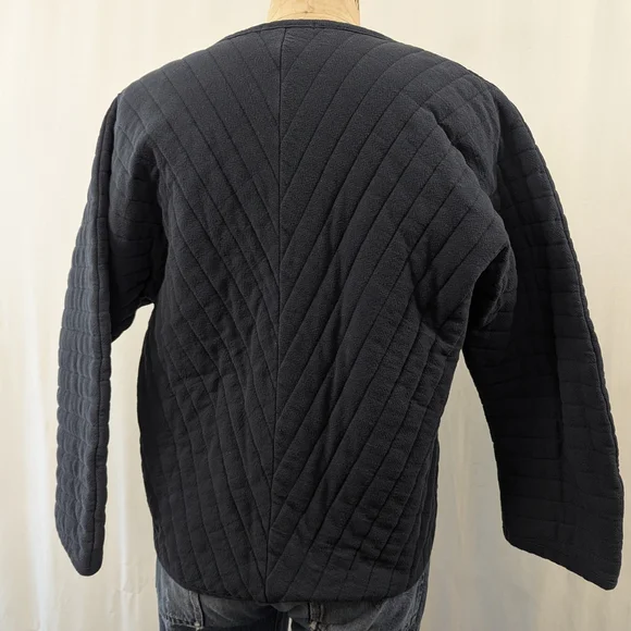 Women's Long Sleeve Quilted Top - Dark Gray - Picture 3 of 5